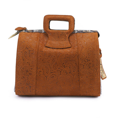 Ganesh Brown Embossed Paisley Leather