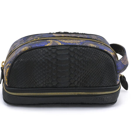 Amenity Black Python Paisley Leather Black Embossed Leather