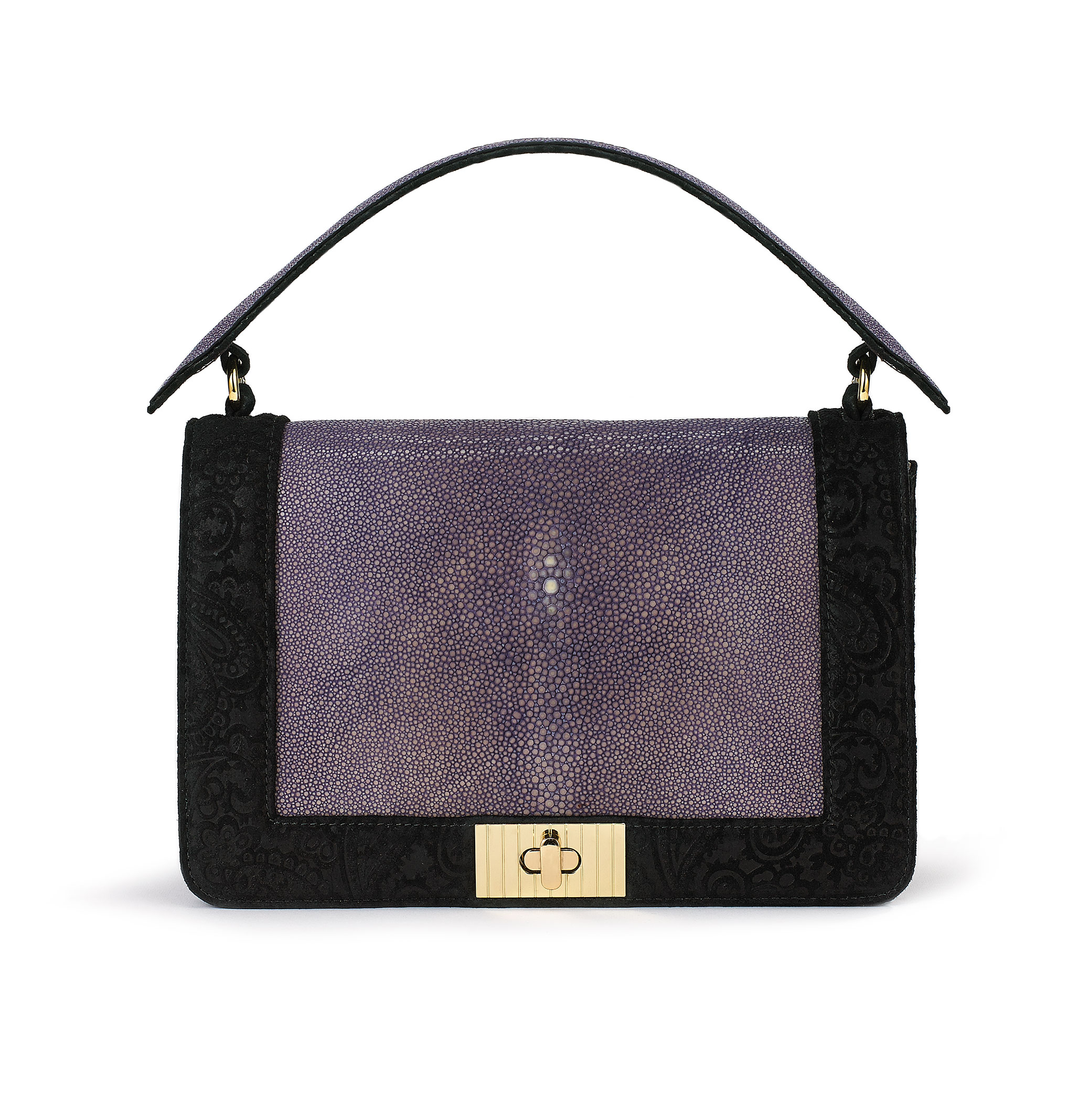 Crossbody Clutch blk Lilac Stingray-1