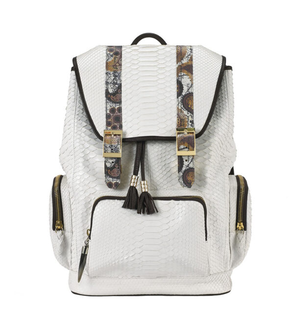 BACKPACK fingerprint-white-python-backpack