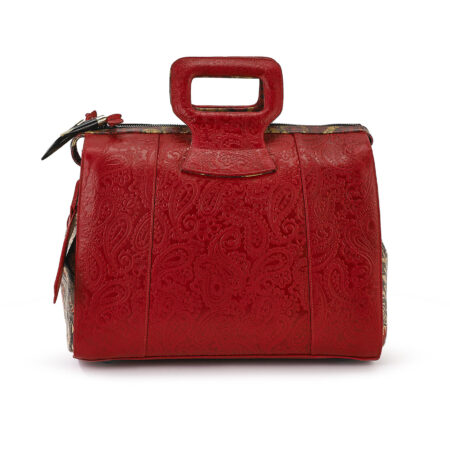 Lady B Red Embossed Paisley Leather