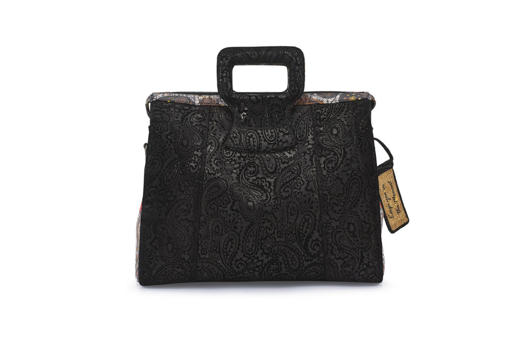 Rebirth Embossed Black Paisley Leather