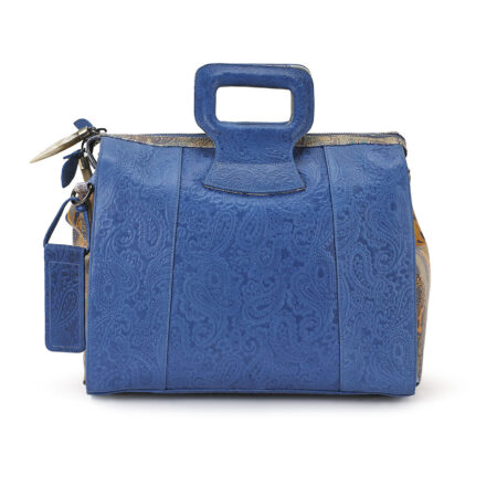 Miracles Blue Embossed Paisley Leather