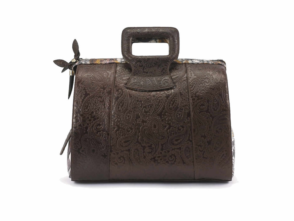 Ganesh Brown Embossed Paisley Leather