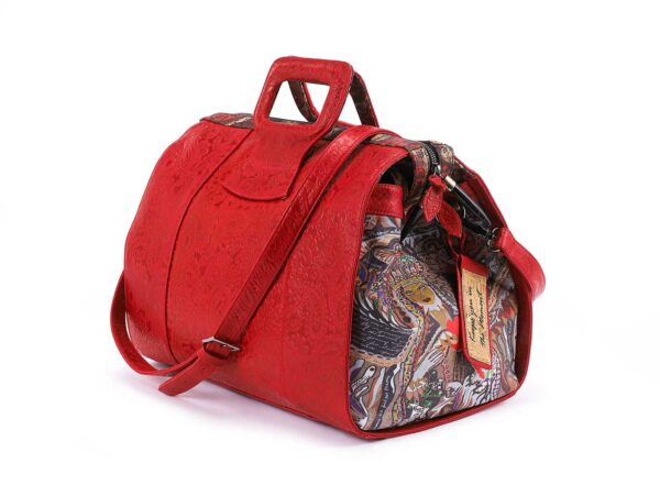 15 inch red rebirth Ganesh  prints hand bag