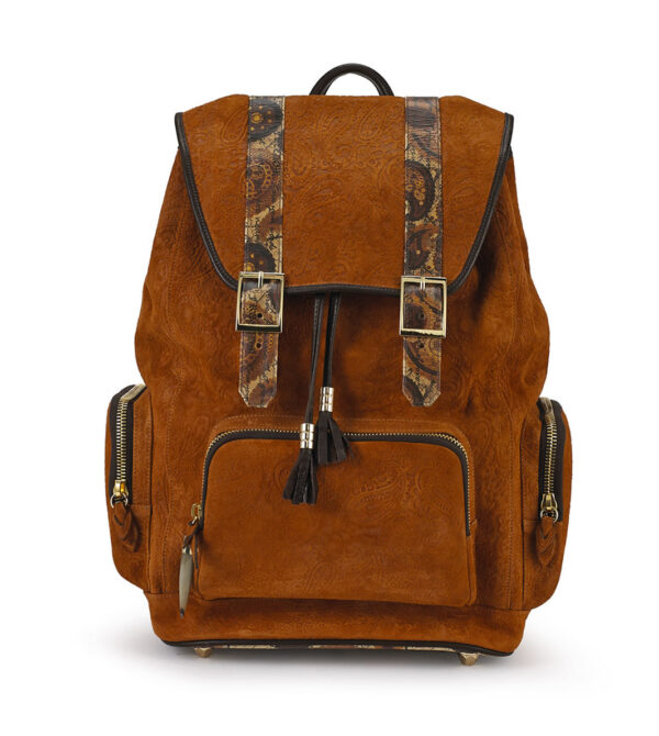 BACKPACK GOLDEN BROWN  COGNAC PYTHON