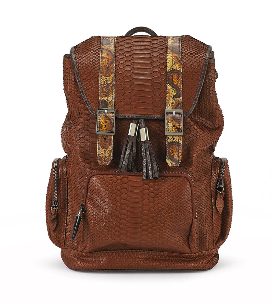 BACKPACK GOLDEN BROWN  COGNAC PYTHON