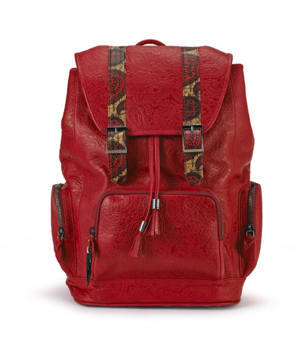 BACKPACK red REBIRTH BACKPACK fingerprint-red-python