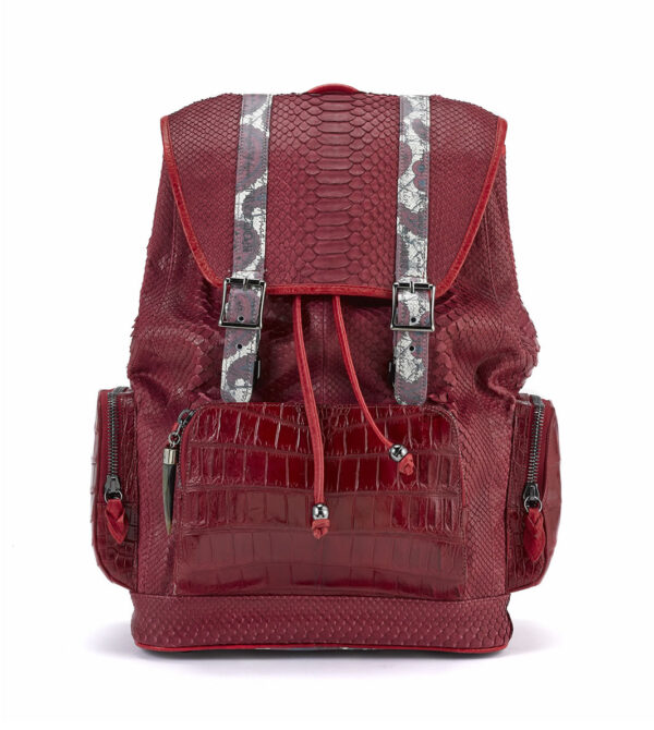 Sports BACKPACK-brown-red-python