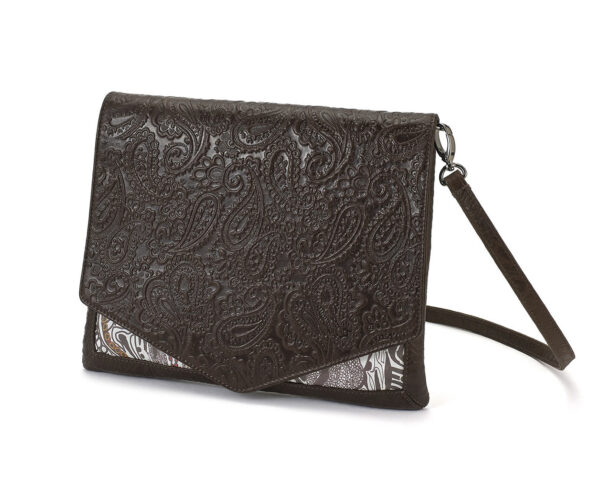 CROSS-BODY EMBOSSED BROWN GANESH 1