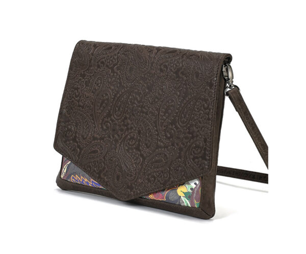 CROSSBODY BROWN EMBOSSED SEEKER 1