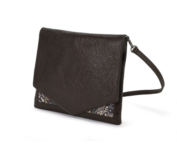 CROSSBODY BROWN EMBOSSED SERENITY 1