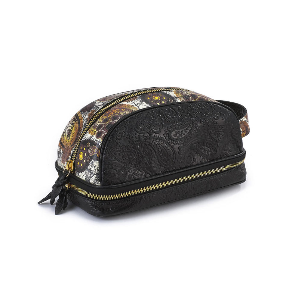 Amenity Black/Golden Brown Paisley Leather