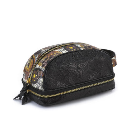 Amenity Black/Golden Brown Paisley Leather