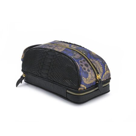 Amenity Black Python Paisley Leather Black Embossed Leather