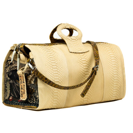 Lady Theresa Cream Python Duffel