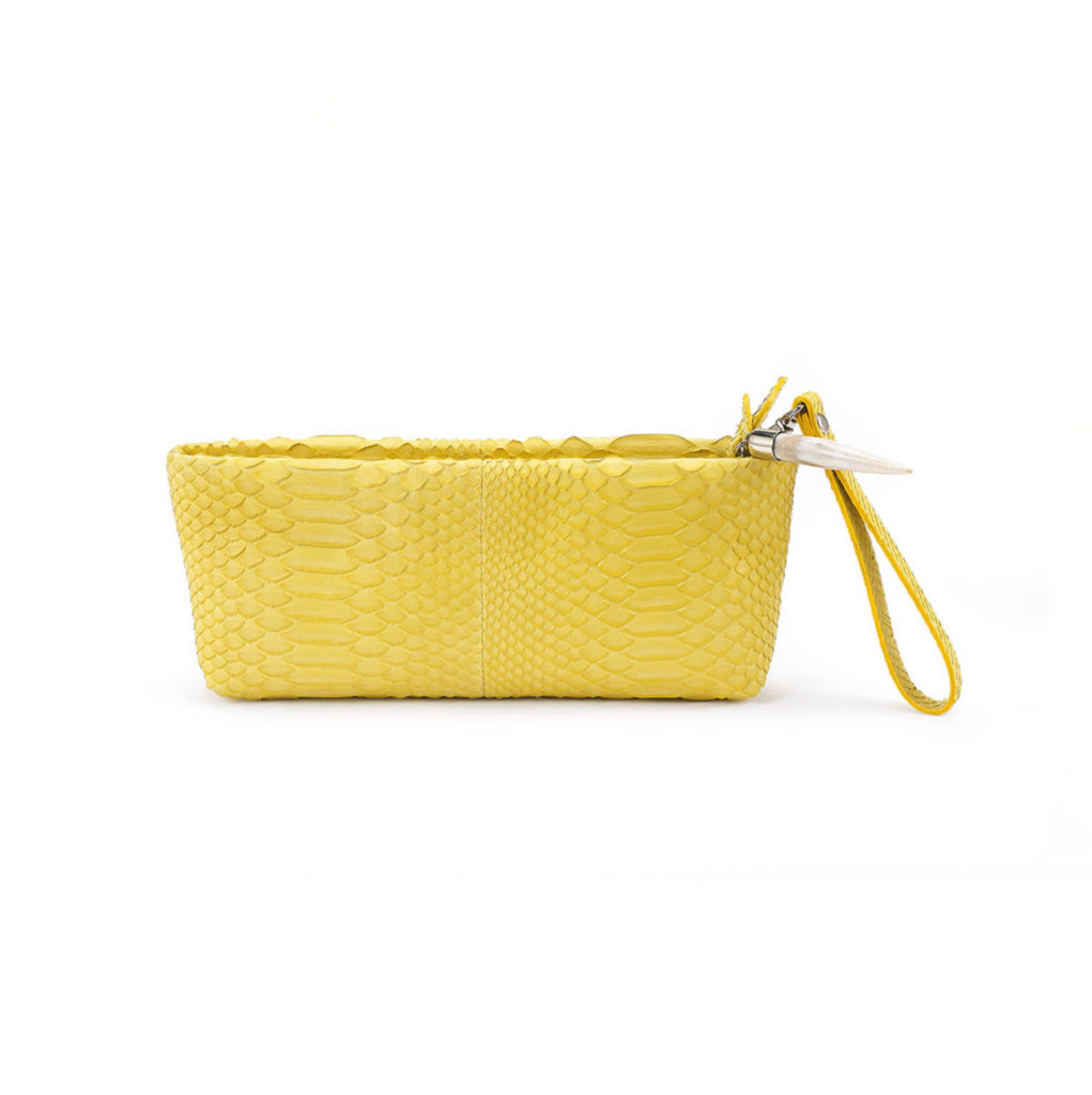 Mini Python Clutch Yellow