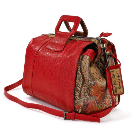 Lady B Red Embossed Paisley Leather