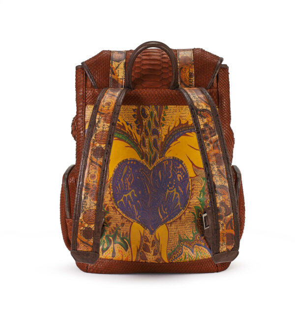 Love & Hope Cognac Python Backpack