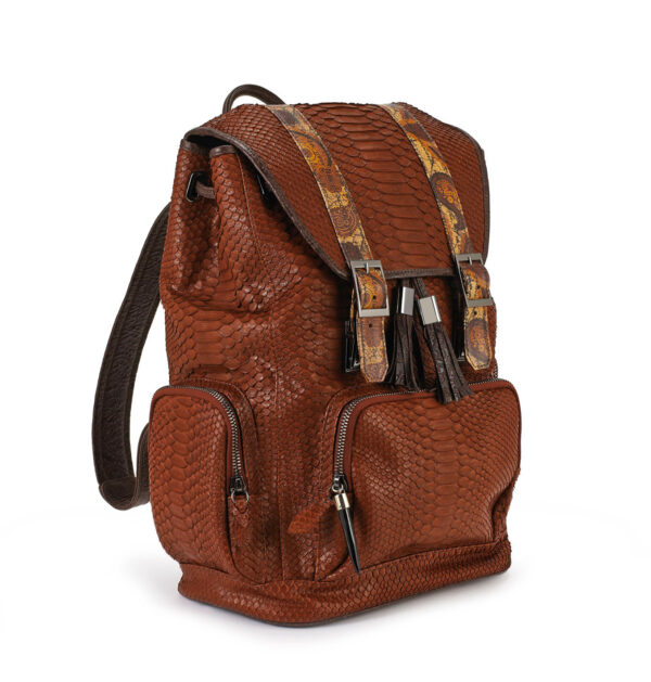 Love & Hope Cognac Python Backpack