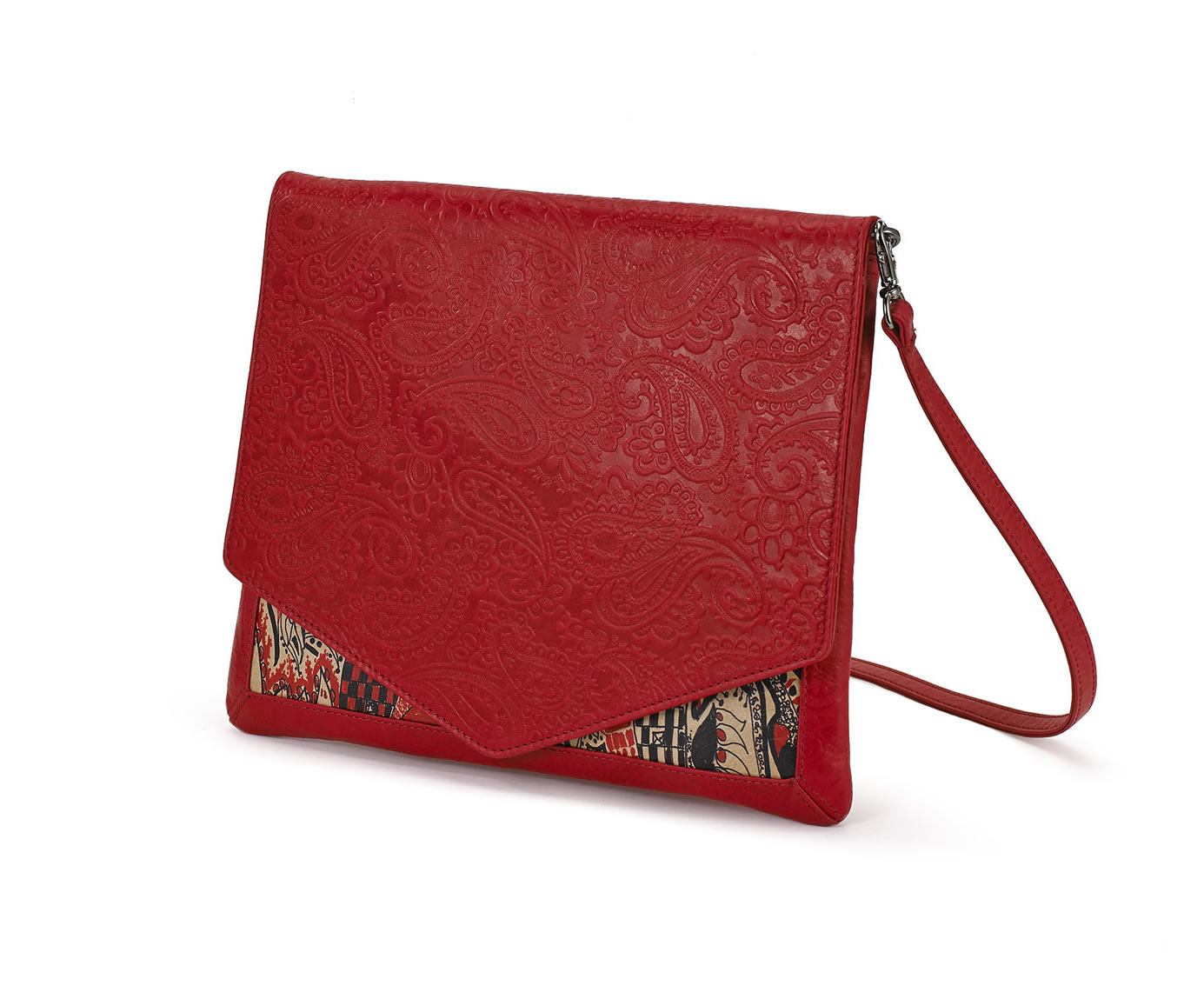 CROSSBODY RED EMBOSSED LADY B 1