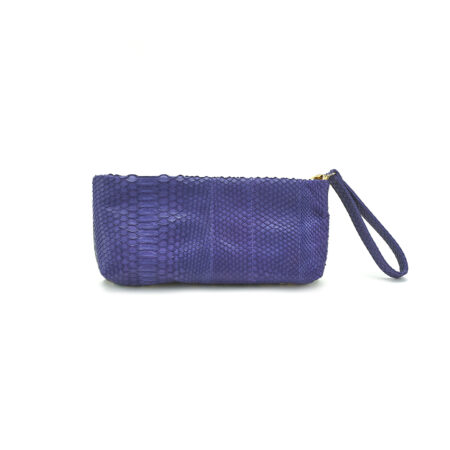 Mini Python Clutch Purple Paisley